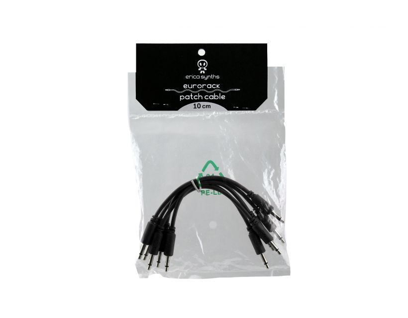 Erica Synths eurorack patch cables 10cm (5 pcs) black