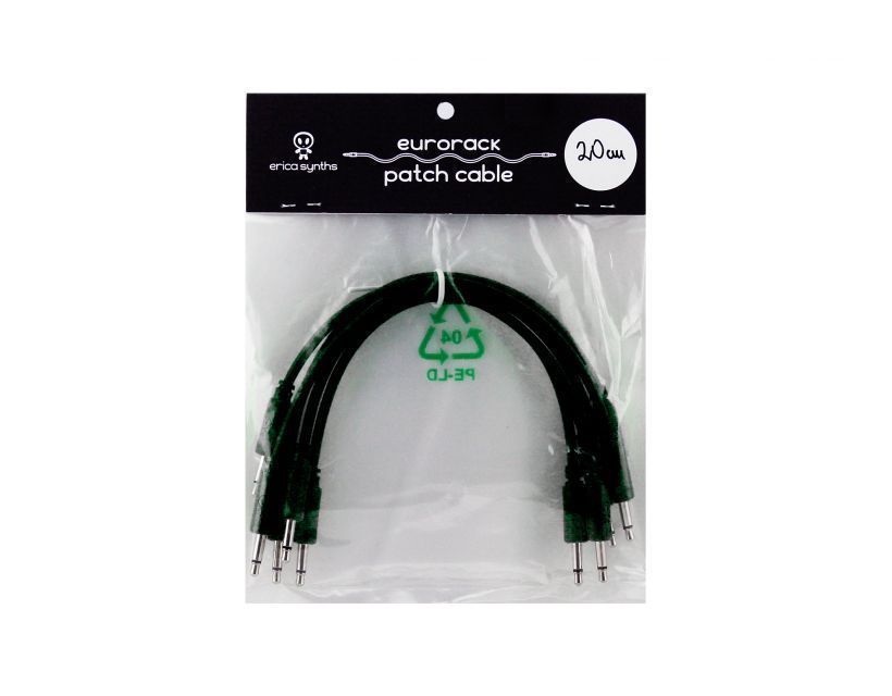 Erica Synths eurorack patch cables 20cm (5 pcs) black