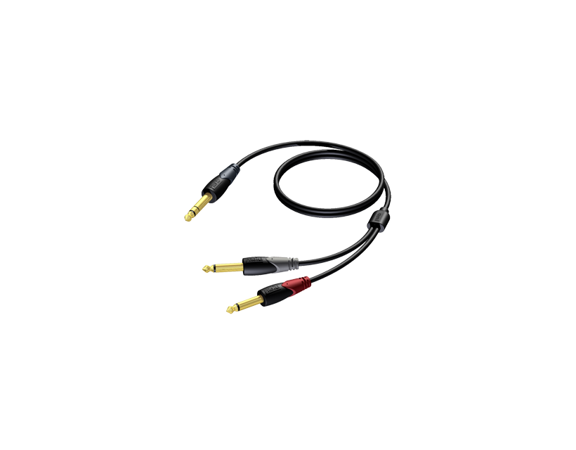 Procab 6.3 mm Jack male stereo - 2 x 6.3 mm Jack male 3 meter