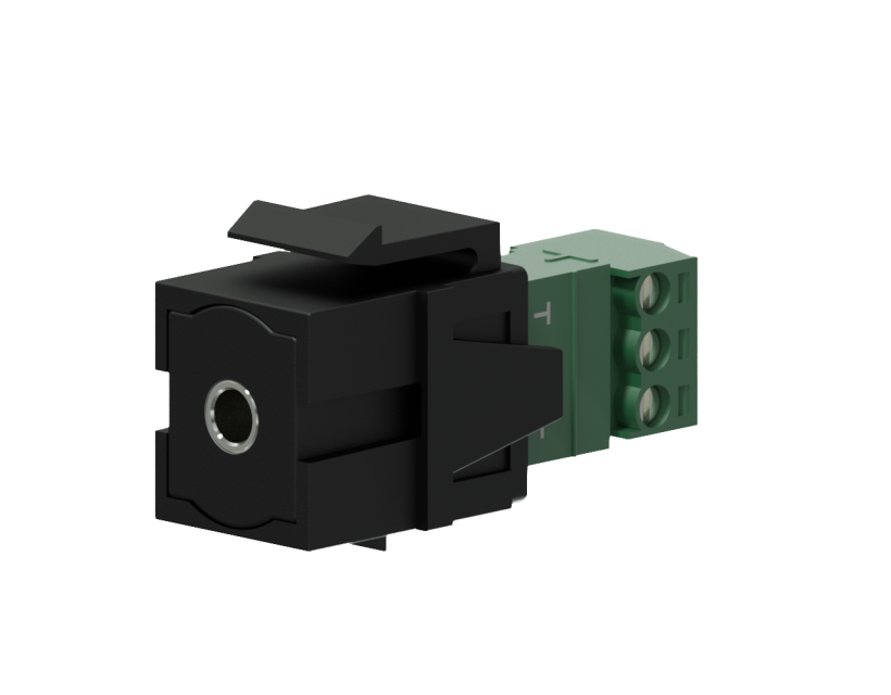 Procab Keystone adapter - 3.5 mm Jack female - 3-p terminal block Black