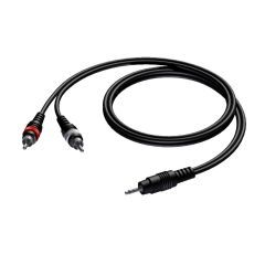 Procab 3.5 mm Jack male stereo - 2 x RCA/Cinch male 15 meter