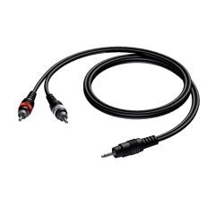 Procab 3.5 mm Jack male stereo - 2 x RCA/Cinch male 10 meter